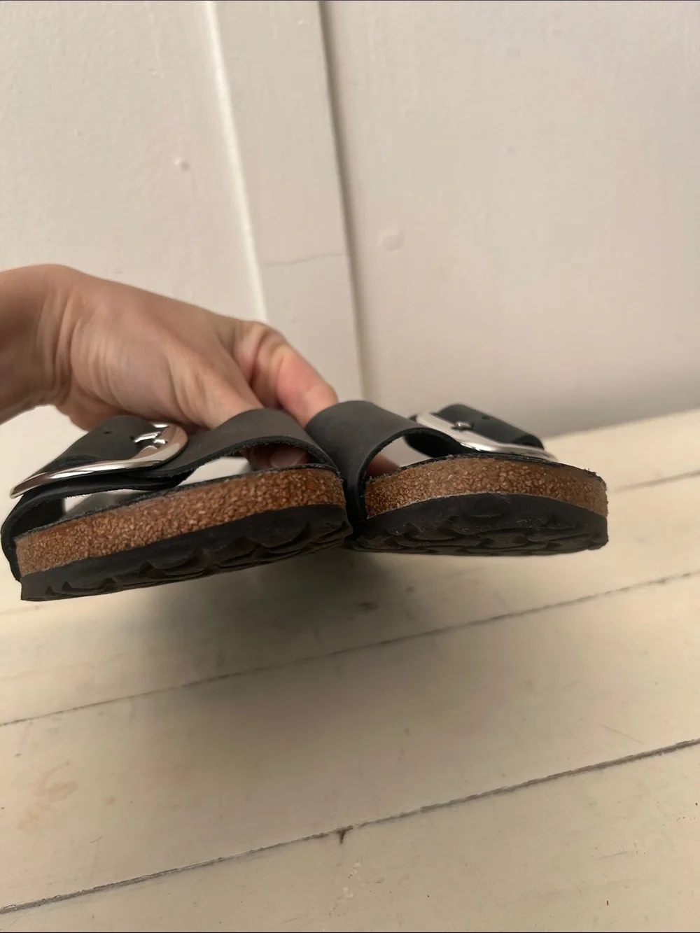 Birkenstock Black Madrid Big Buckle Slide Sandal